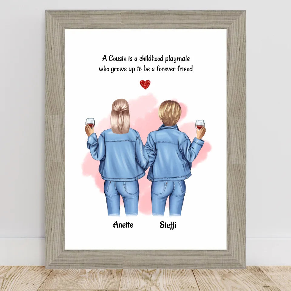 Poster mit Rahmen Beige 2
