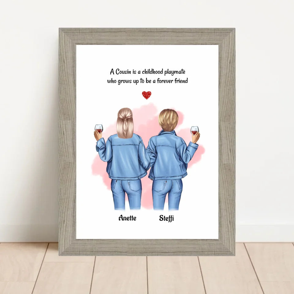 Poster mit Rahmen Beige 1