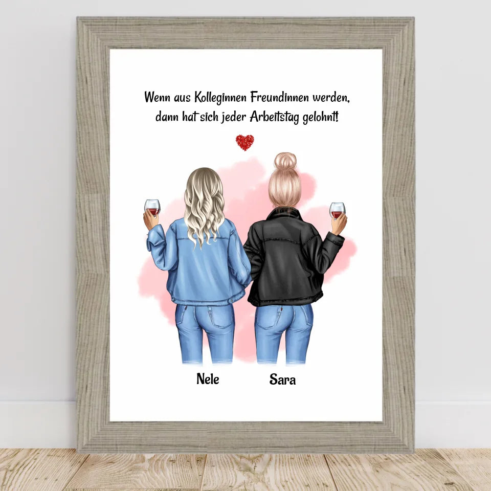 Poster mit Rahmen Beige 2