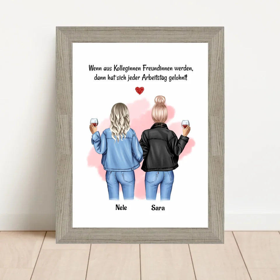 Poster mit Rahmen Beige 1