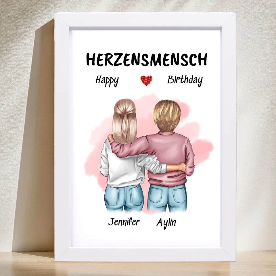 Poster mit Rahmen Weiß 1