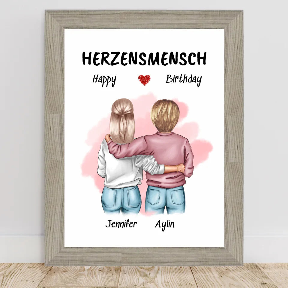 Poster mit Rahmen Beige 2