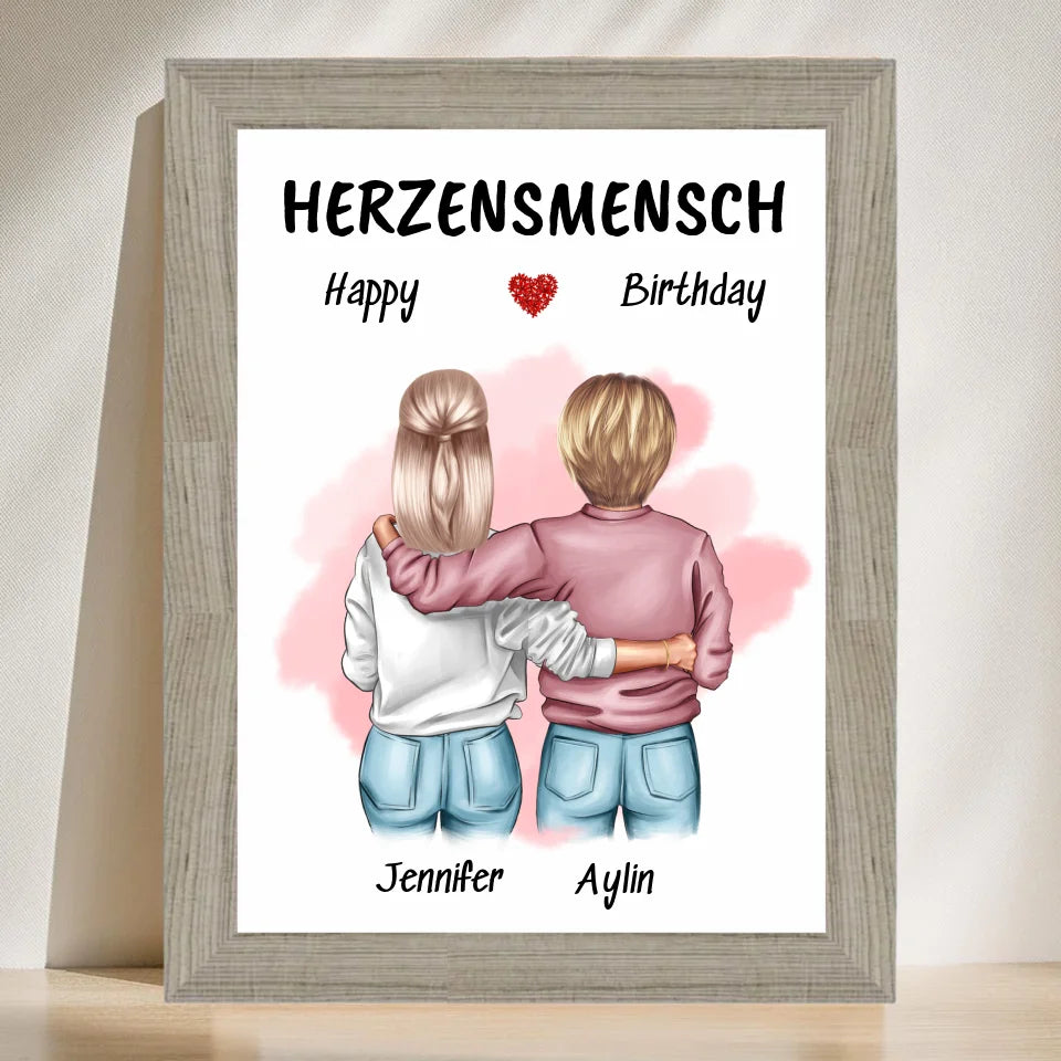 Poster mit Rahmen Beige 3