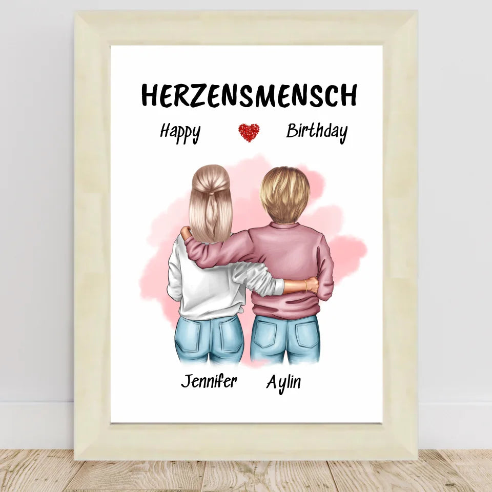 Poster mit Rahmen Hellholz 1