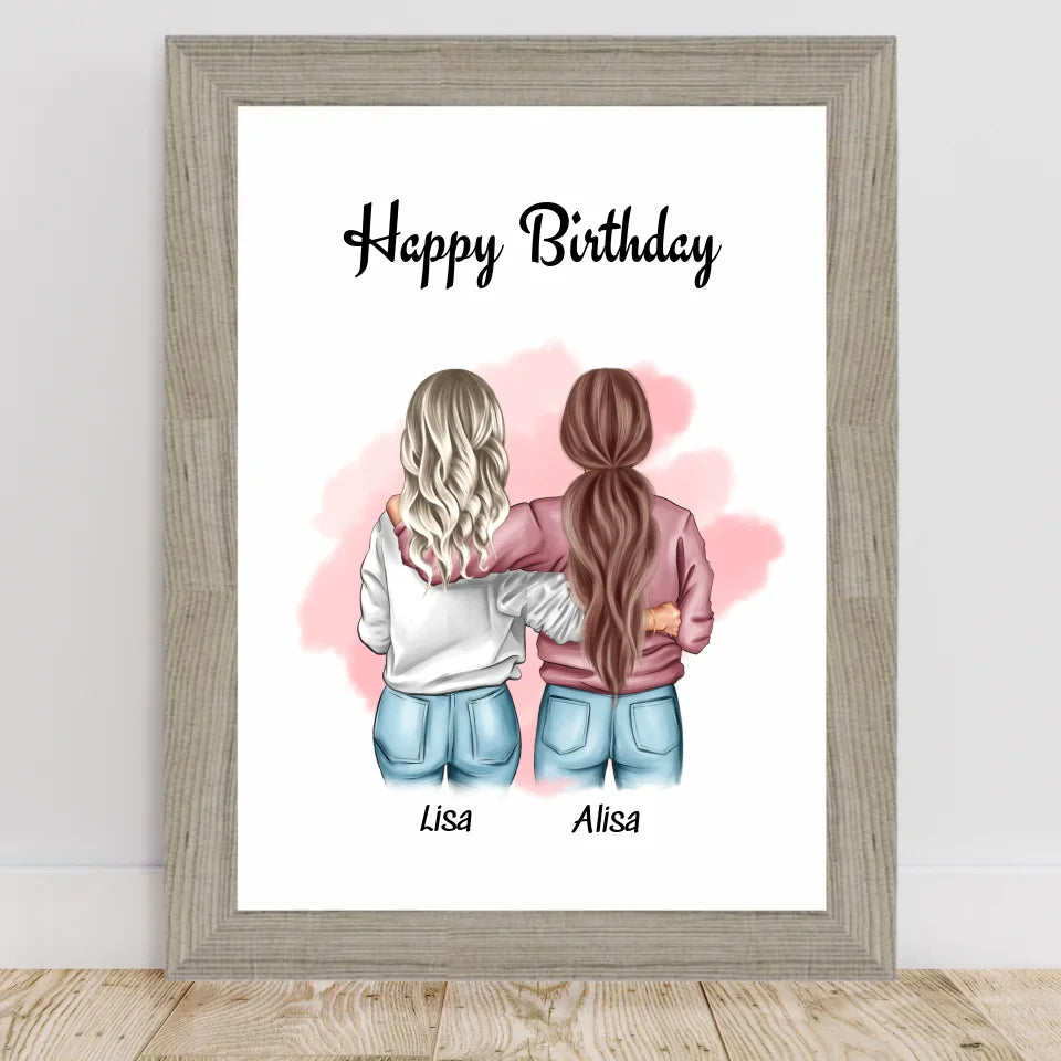 Poster mit Rahmen Beige 2