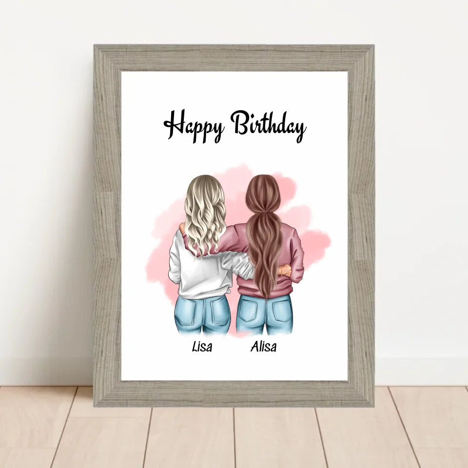 Poster mit Rahmen Beige 1