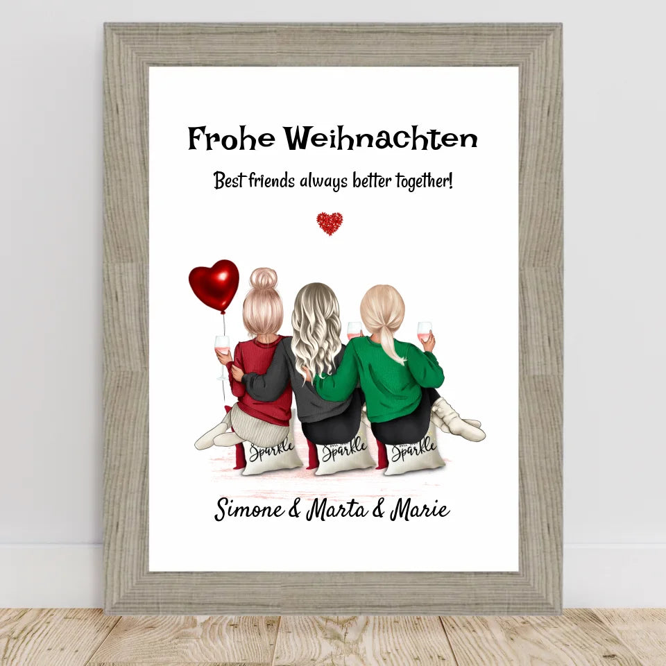 Poster mit Rahmen Beige 2