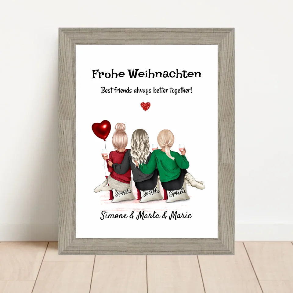 Poster mit Rahmen Beige 1