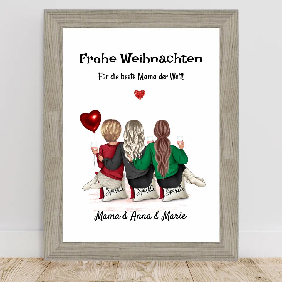 Poster mit Rahmen Beige 2