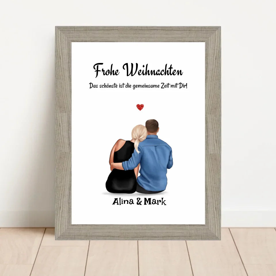 Poster mit Rahmen Beige 1