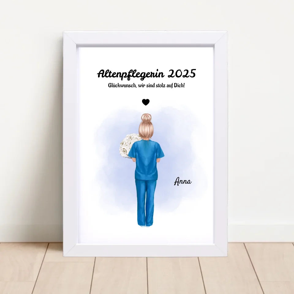 Poster mit Rahmen Weiß