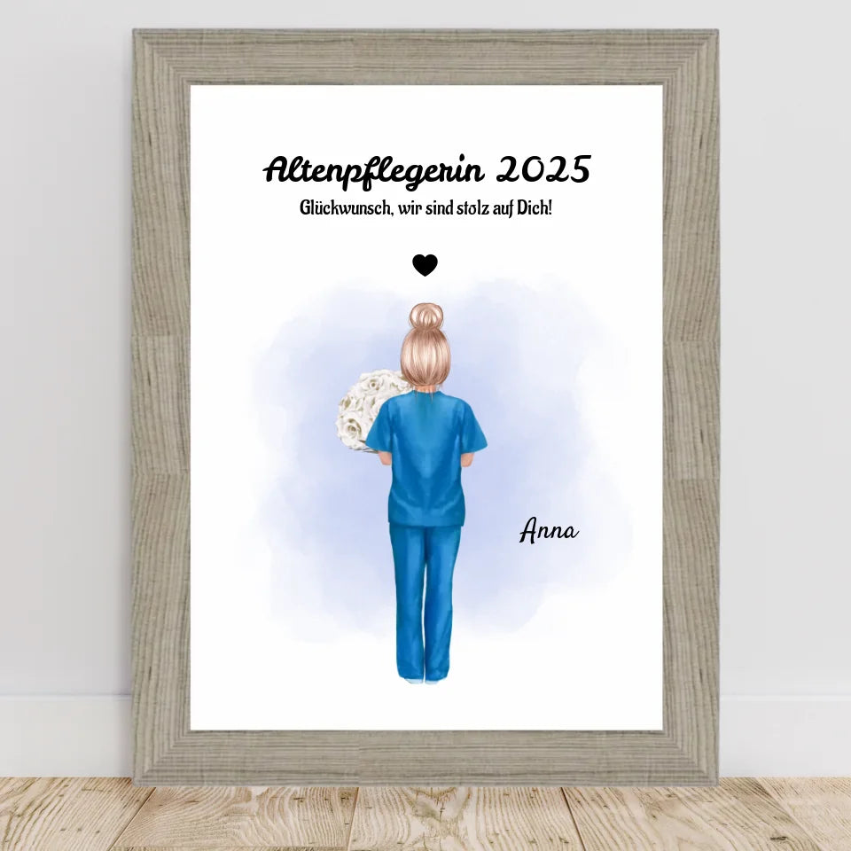 Poster mit Rahmen Beige 2