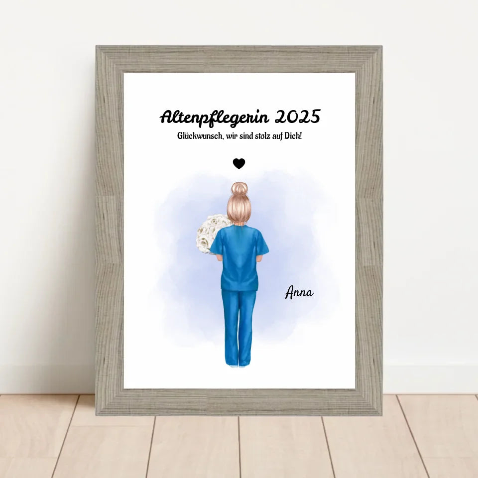 Poster mit Rahmen Beige 1