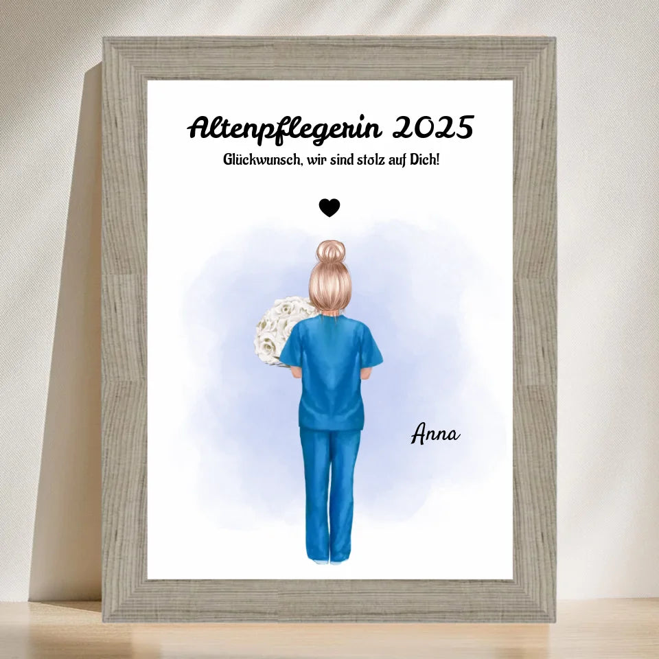 Poster mit Rahmen Beige 3