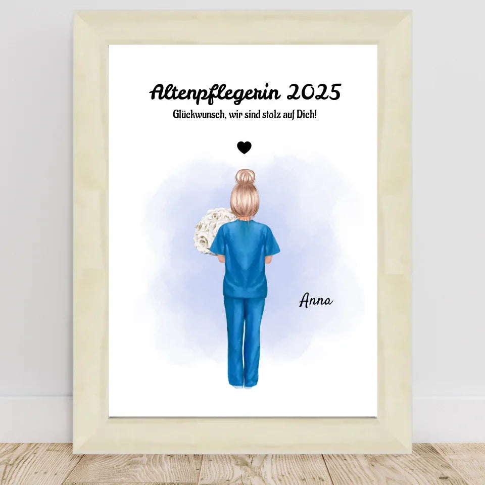 Poster mit Rahmen Hellholz 1