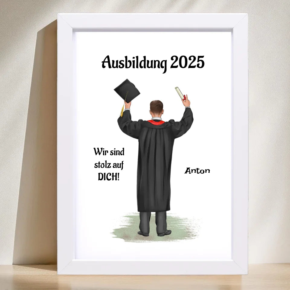 Poster mit Rahmen Weiß 1