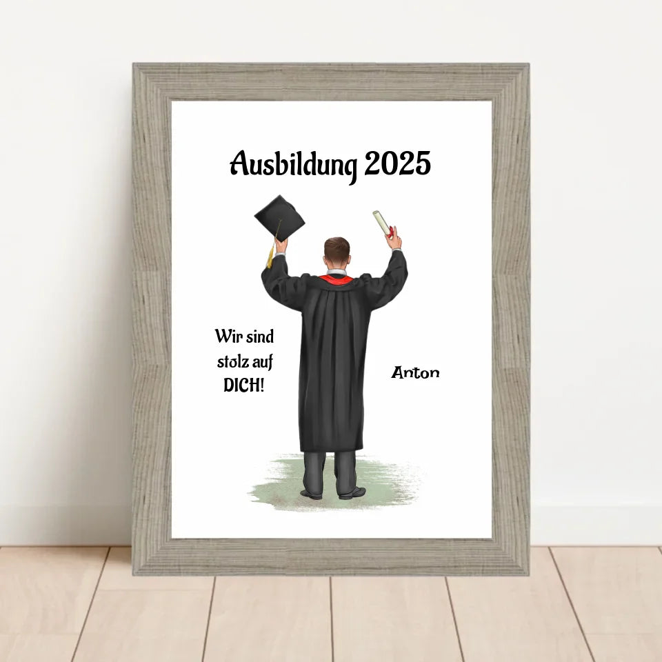 Poster mit Rahmen Beige 1