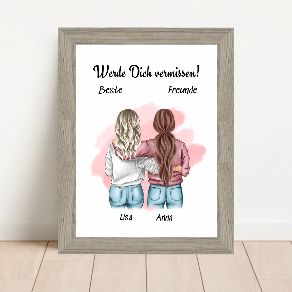 Poster mit Rahmen Beige 1