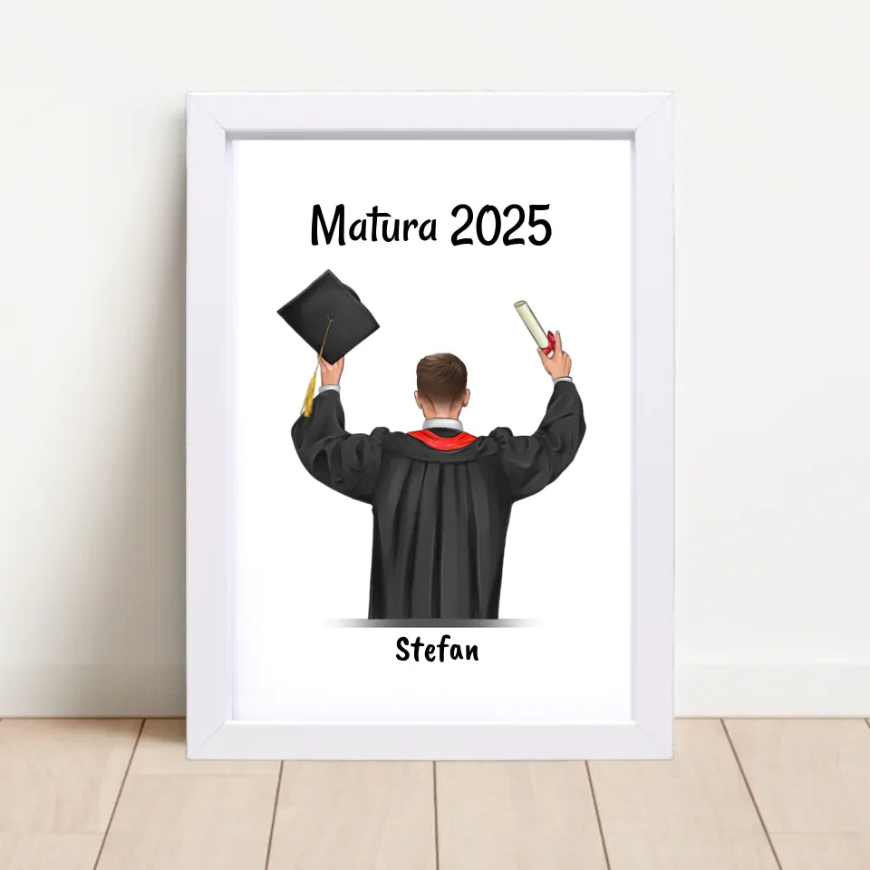 Poster mit Rahmen Weiß