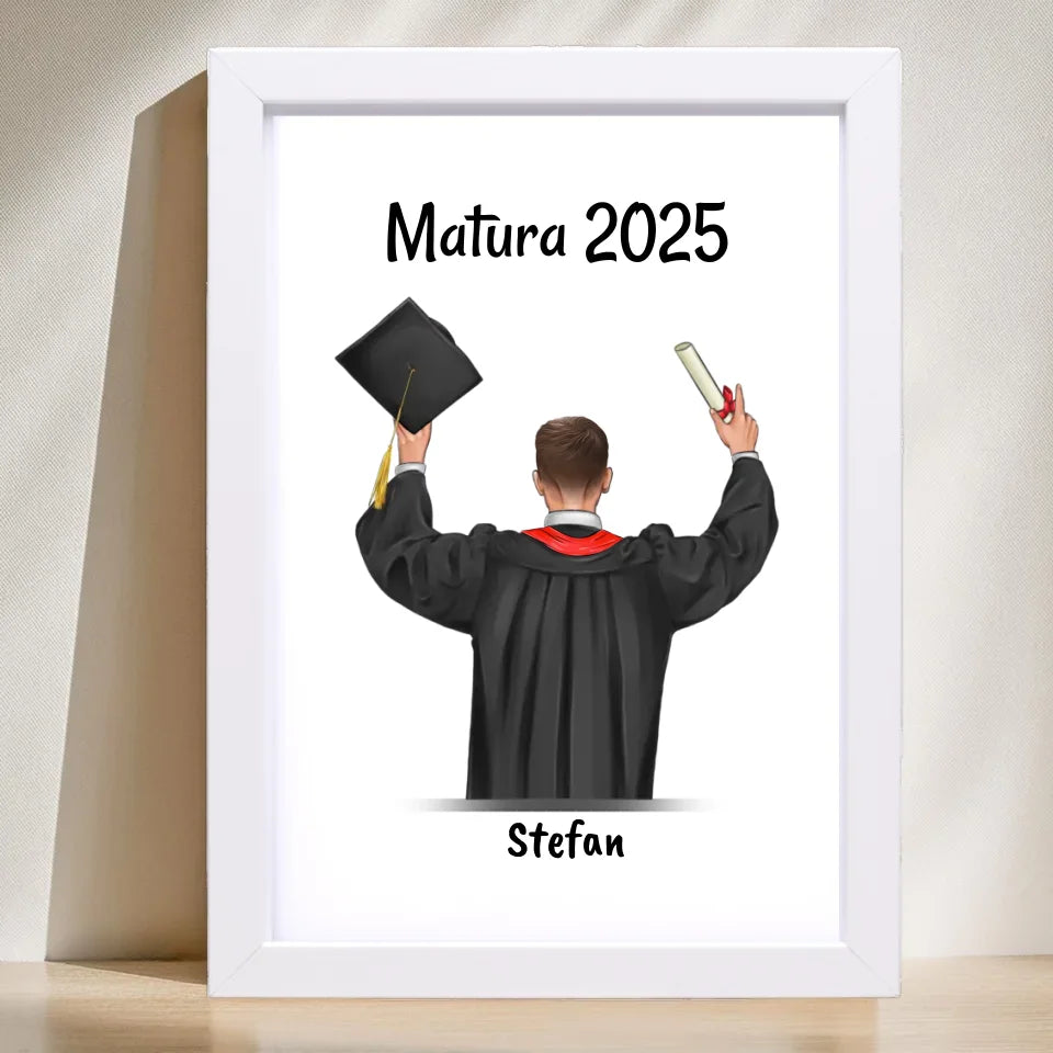 Poster mit Rahmen Weiß 1