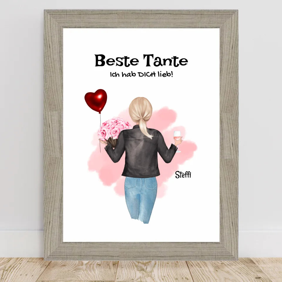 Poster mit Rahmen Beige 2