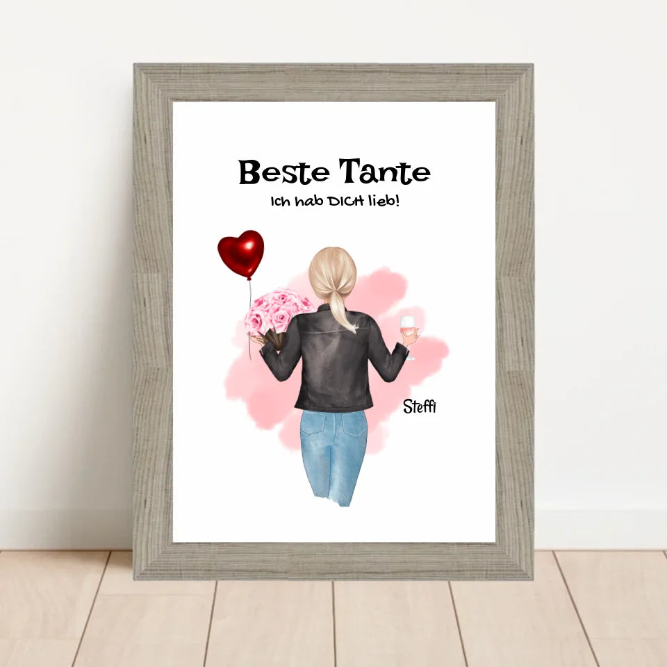 Poster mit Rahmen Beige 1