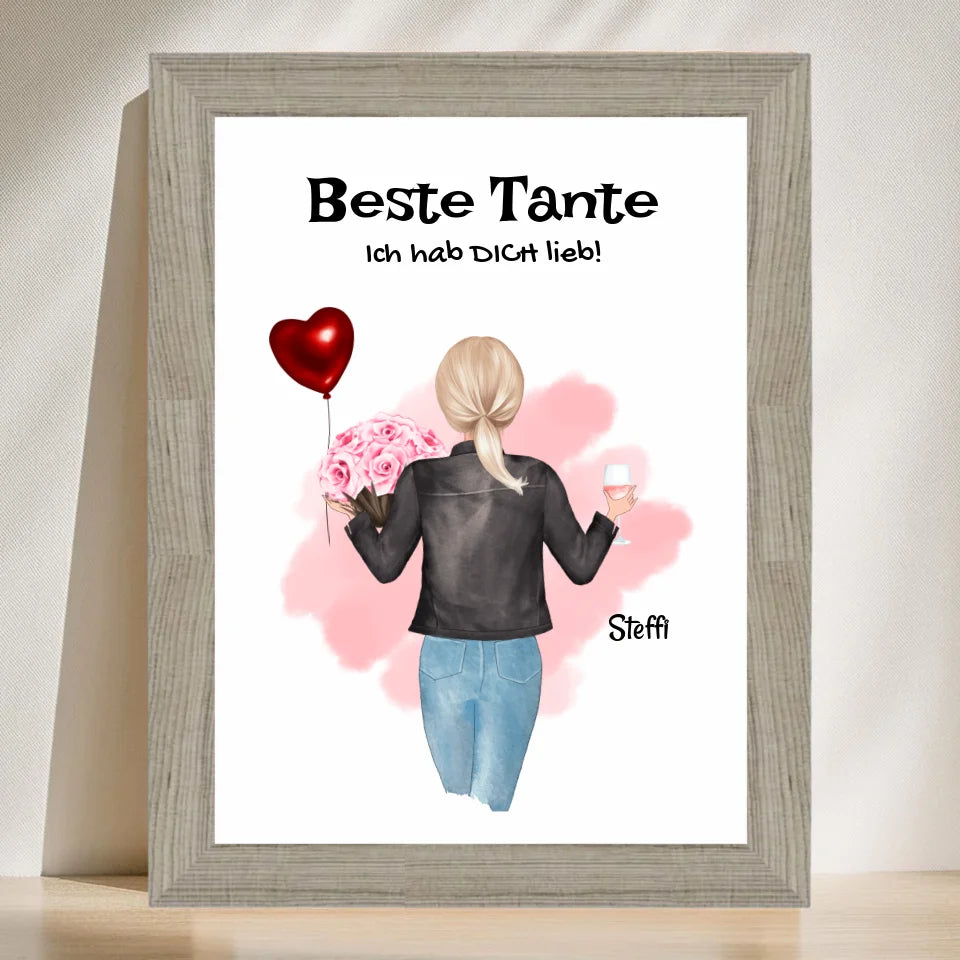 Poster mit Rahmen Beige 3