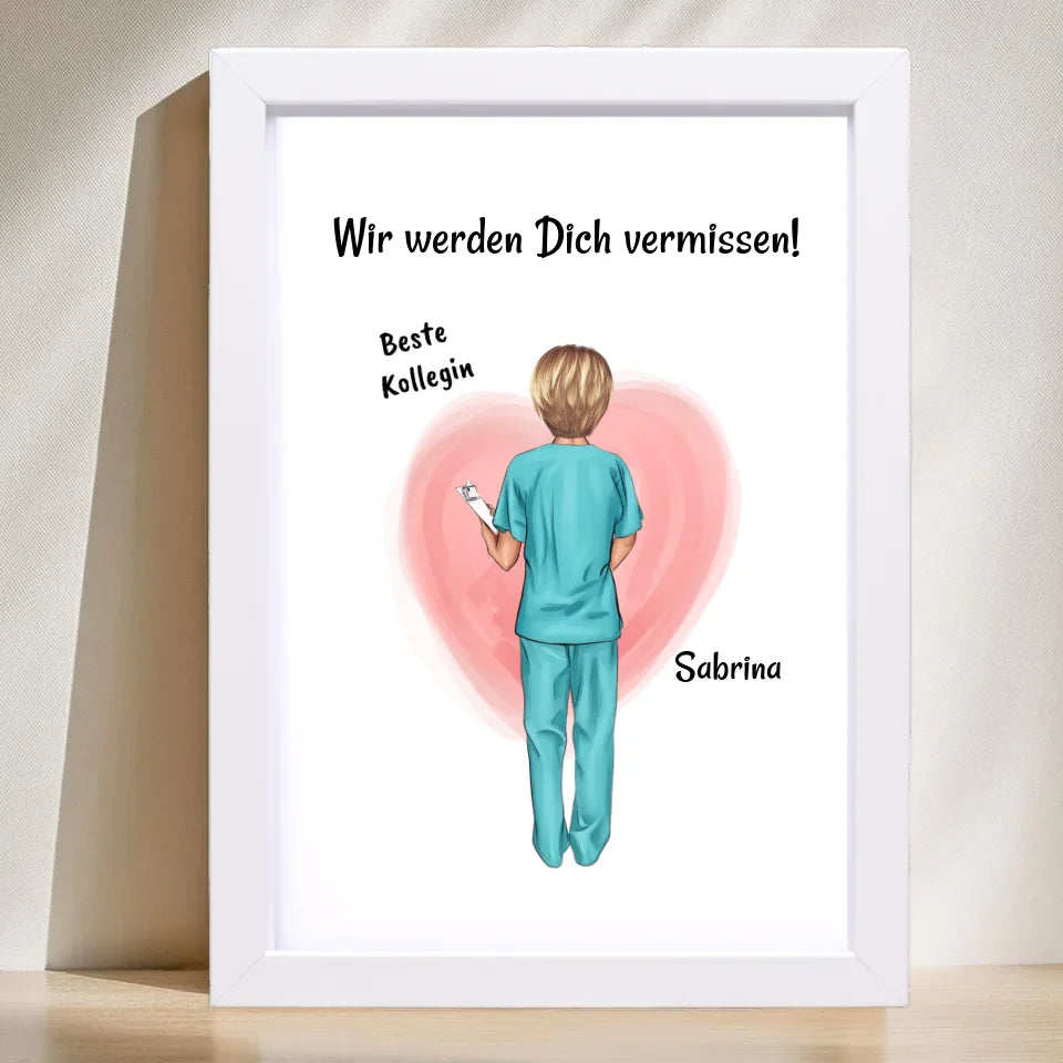 Poster mit Rahmen Weiß 1