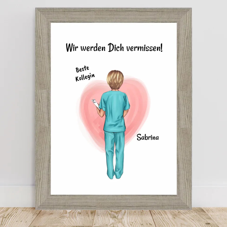 Poster mit Rahmen Beige 2