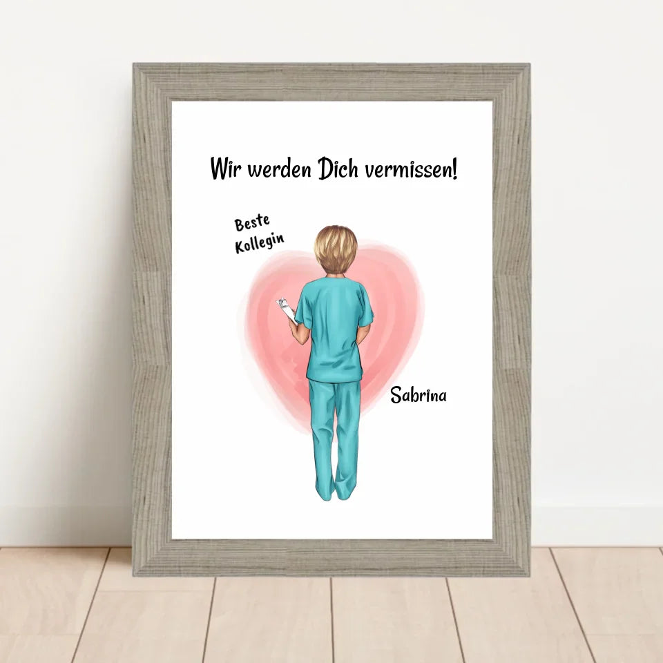 Poster mit Rahmen Beige 1