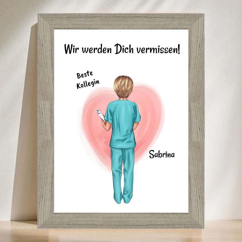 Poster mit Rahmen Beige 3