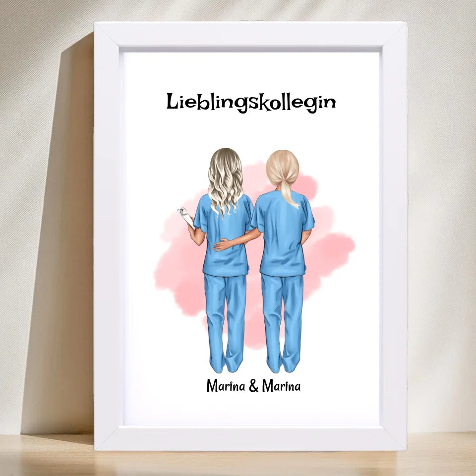 Poster mit Rahmen Weiß 1