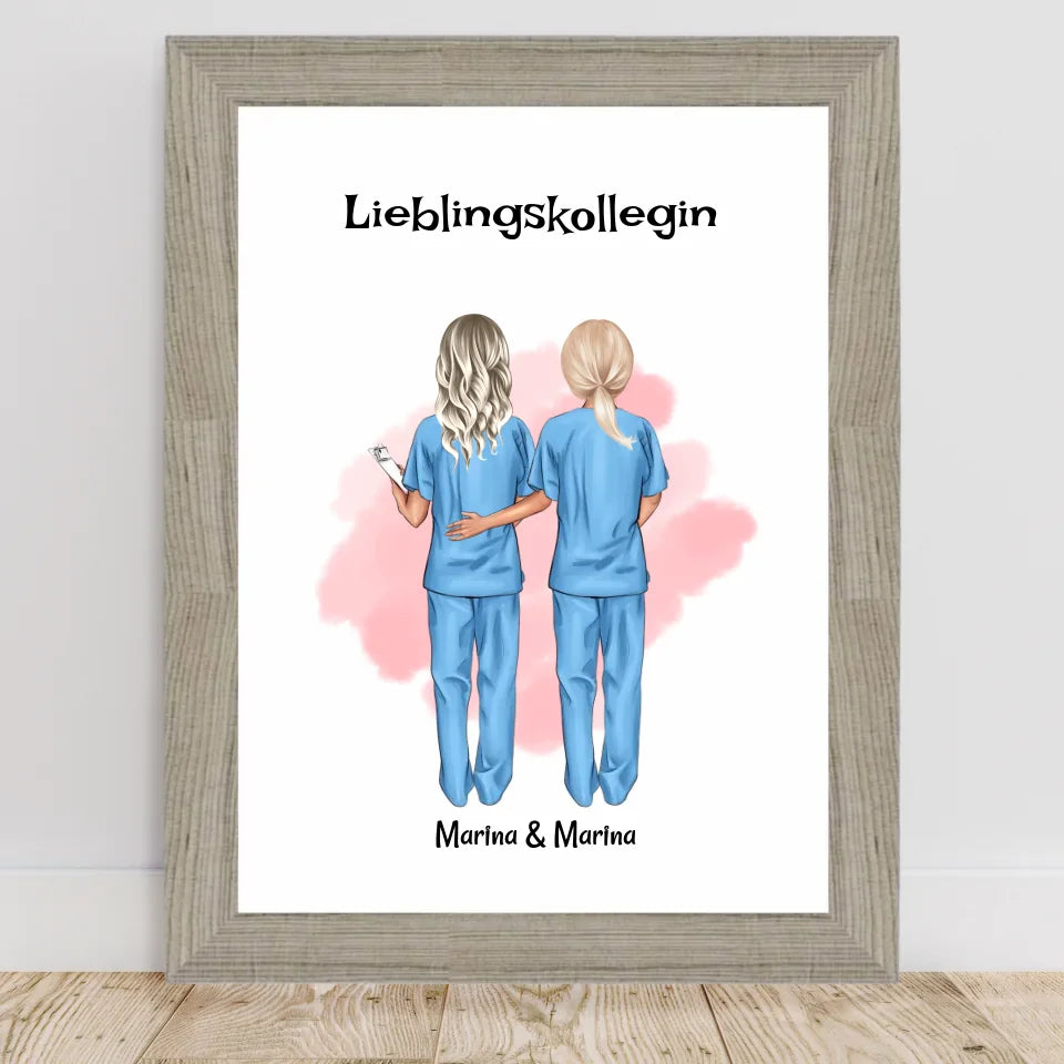 Poster mit Rahmen Beige 2