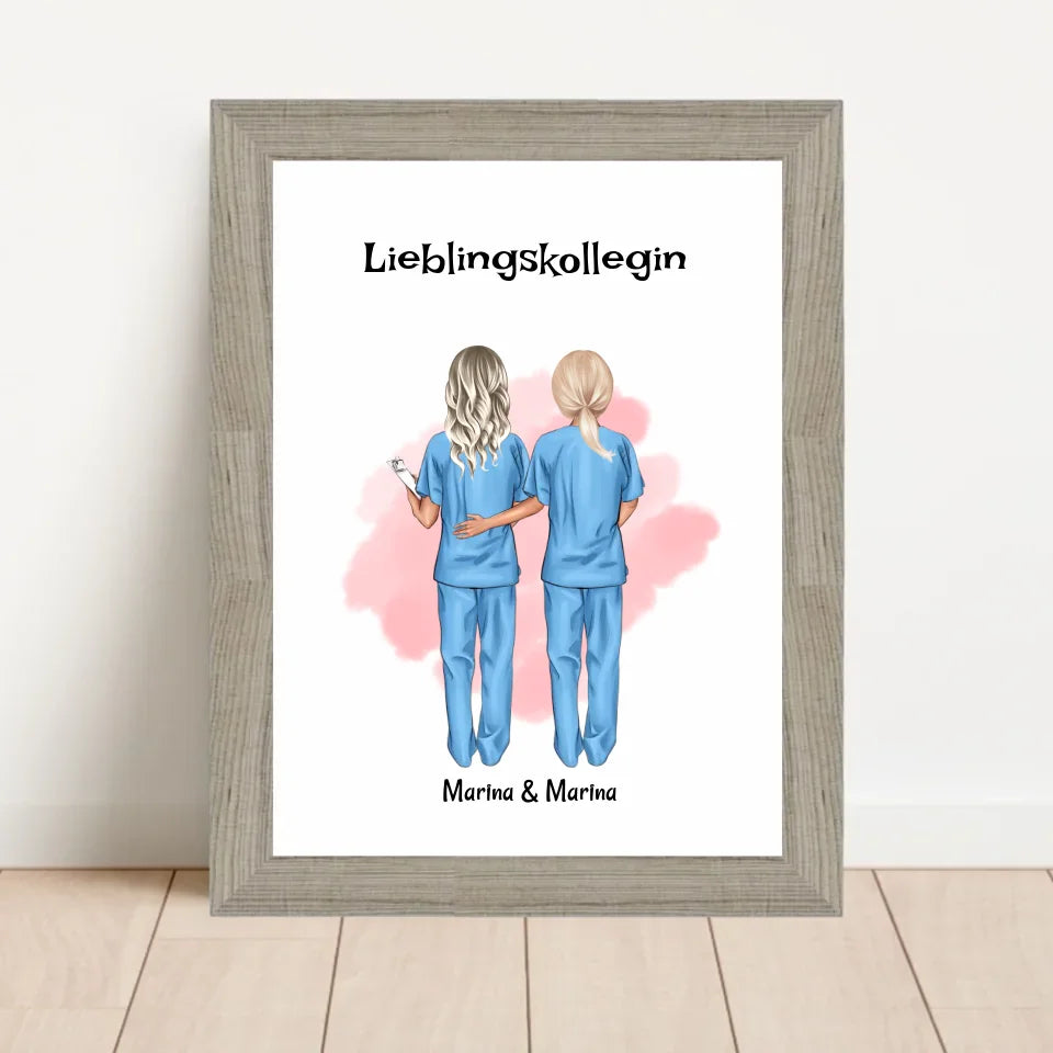 Poster mit Rahmen Beige 1