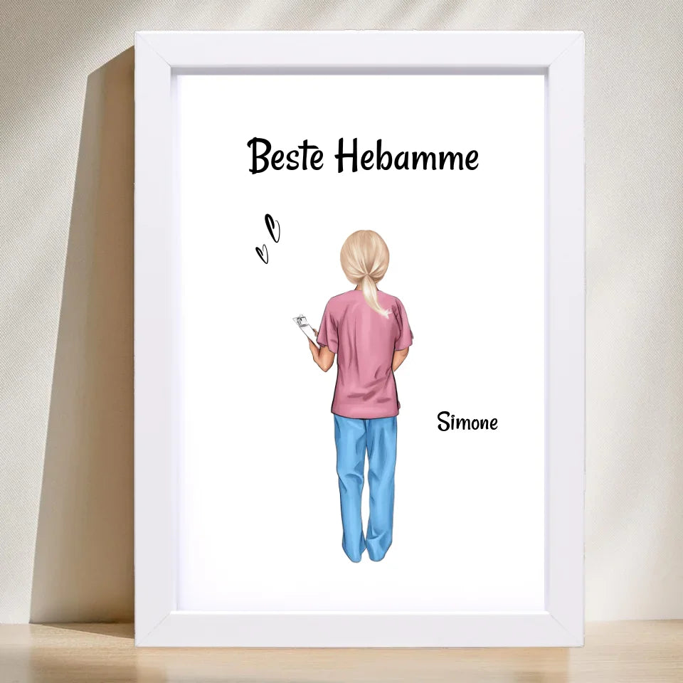 Poster mit Rahmen Weiß 1