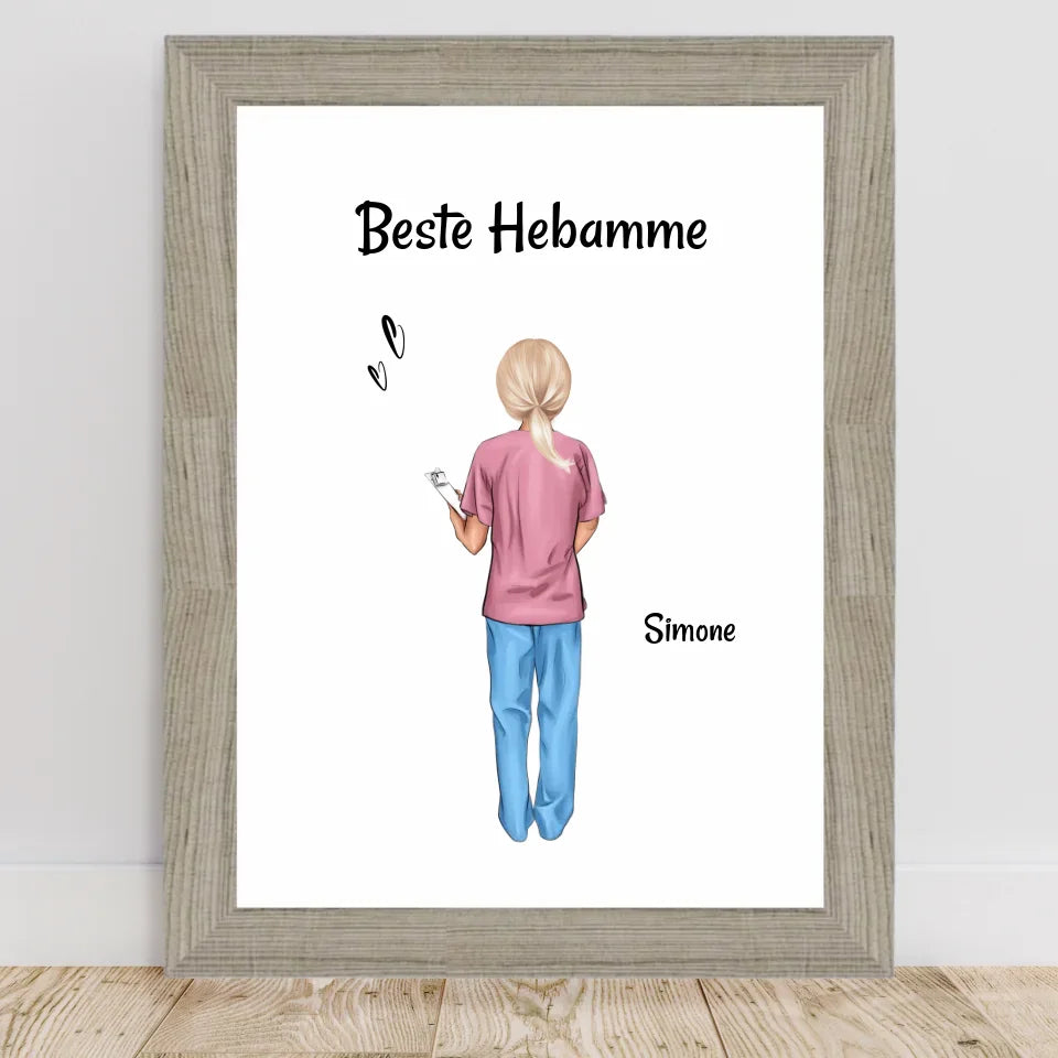 Poster mit Rahmen Beige 2