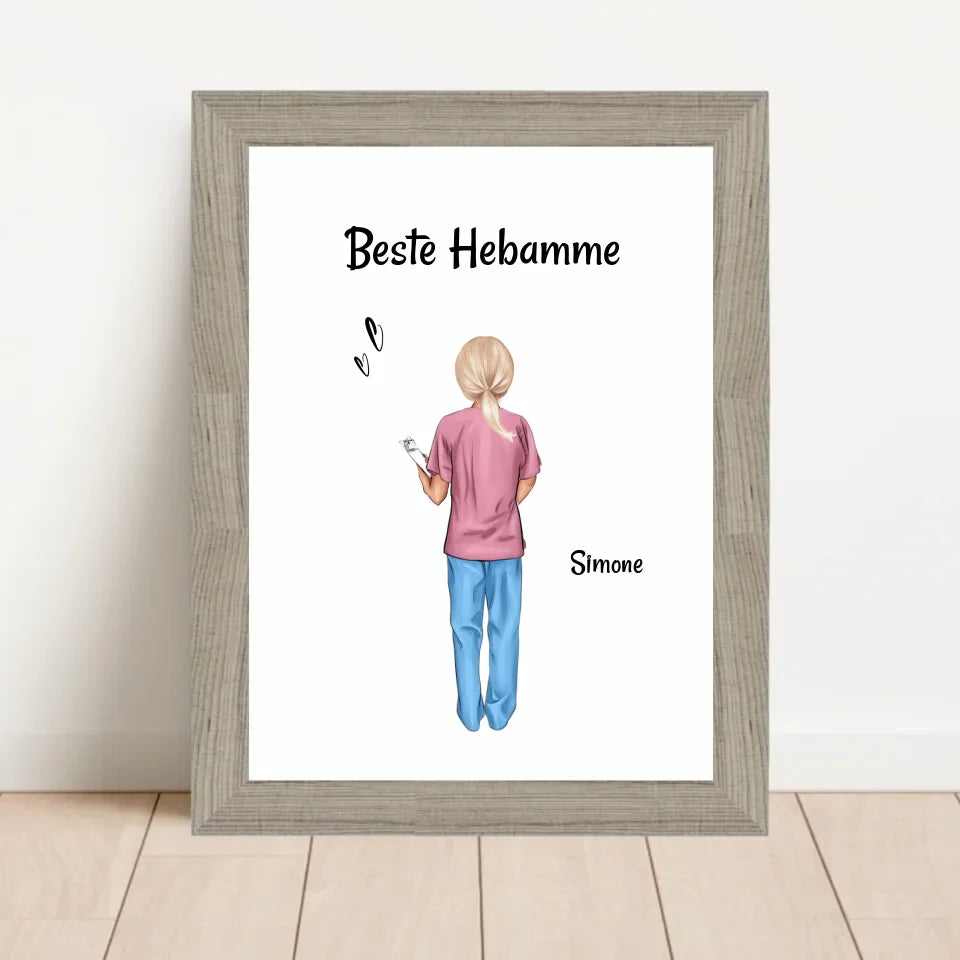 Poster mit Rahmen Beige 1