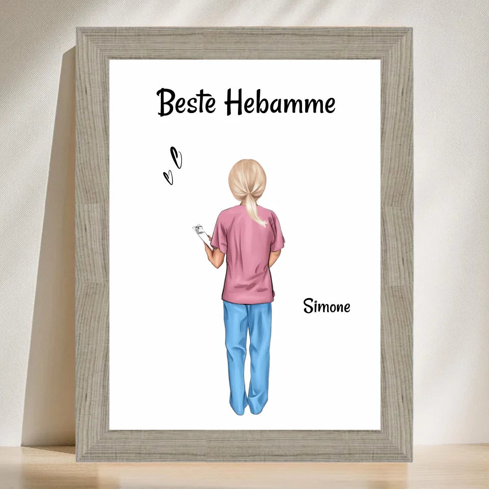 Poster mit Rahmen Beige 3