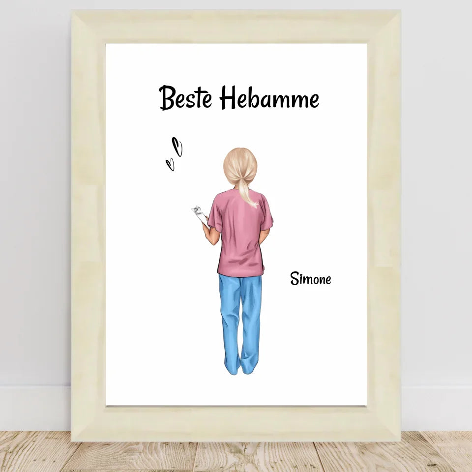 Poster mit Rahmen Hellholz 1