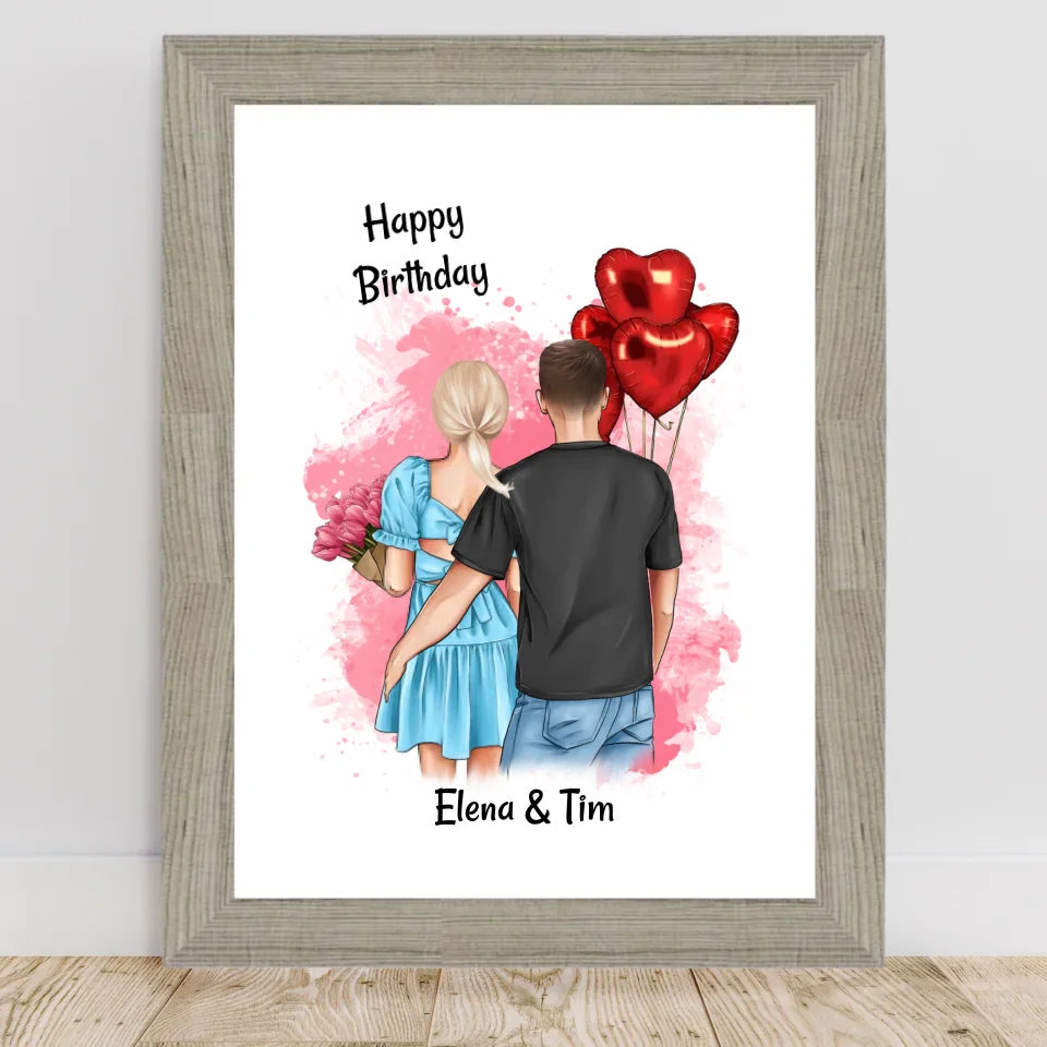 Poster mit Rahmen Beige 2