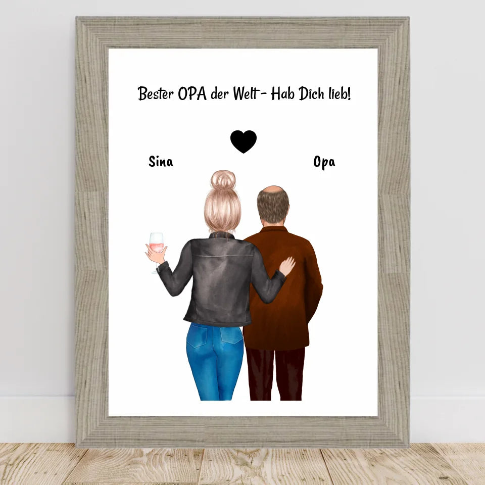 Poster mit Rahmen Beige 2