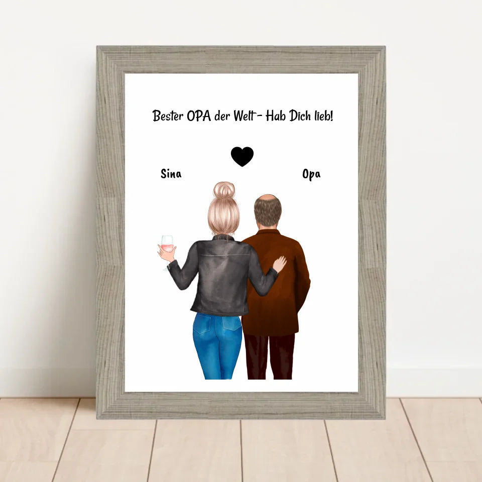 Poster mit Rahmen Beige 1
