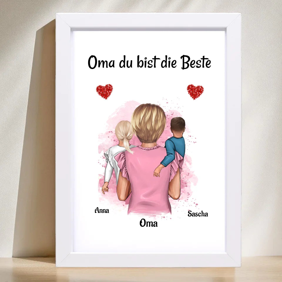 Poster mit Rahmen Weiß 1