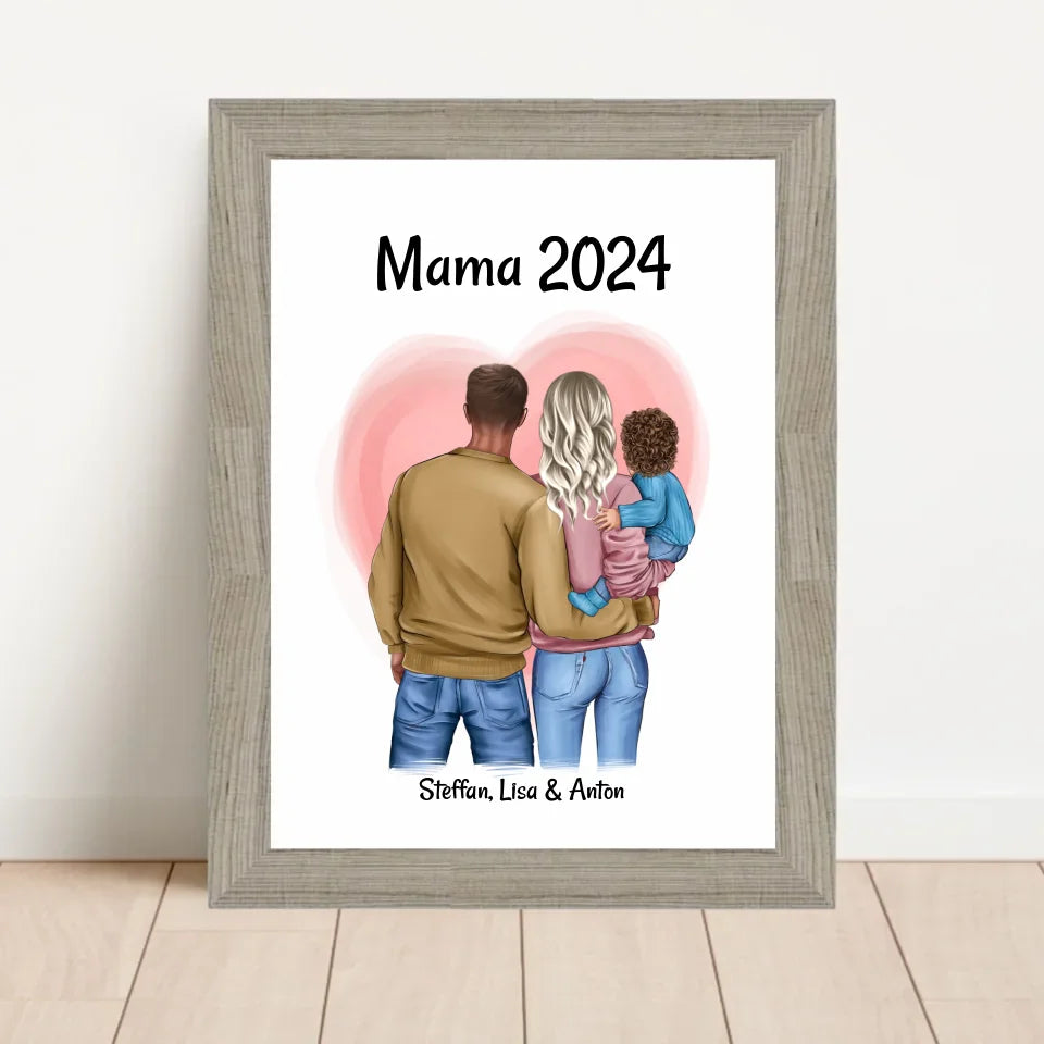 Poster mit Rahmen Beige 1