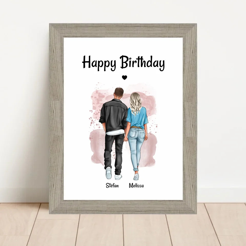 Poster mit Rahmen Beige 1