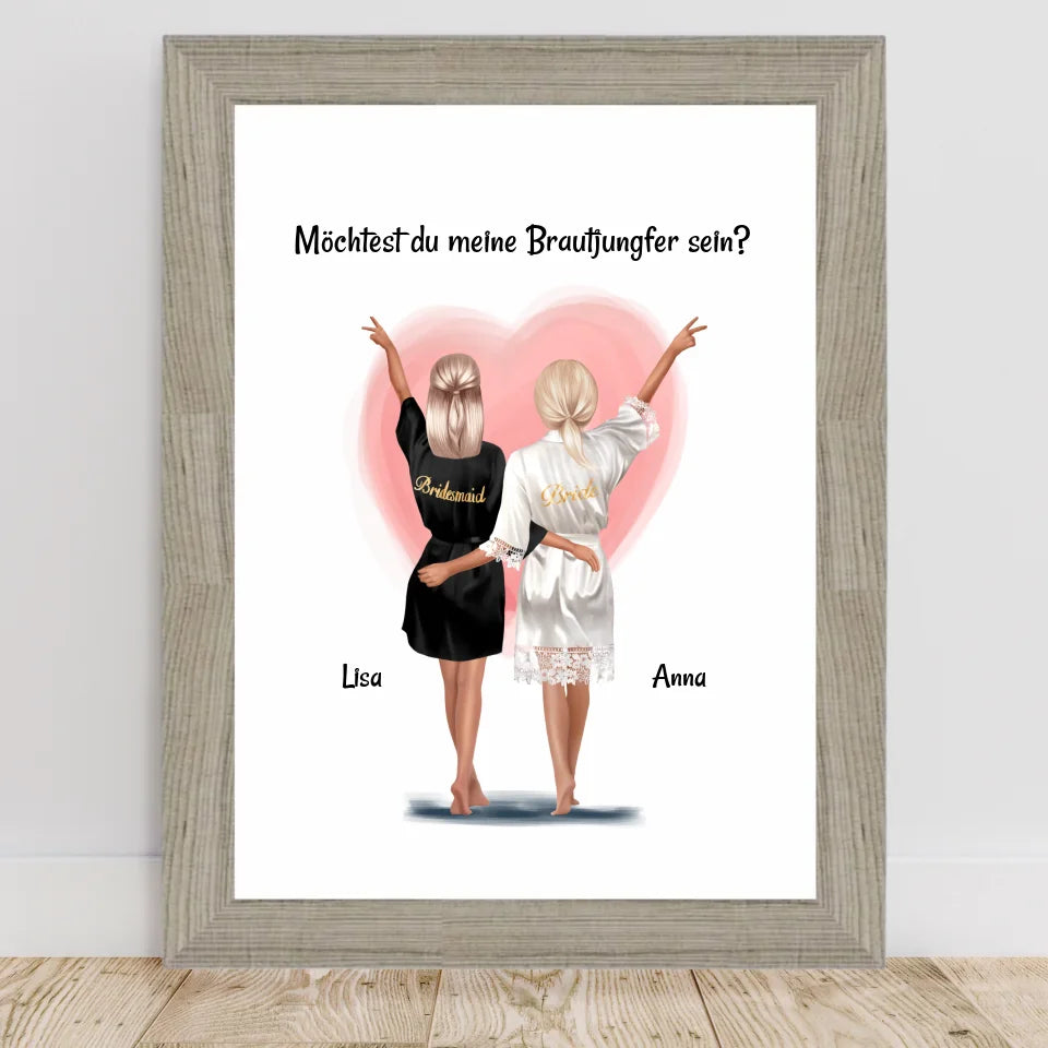 Poster mit Rahmen Beige 2