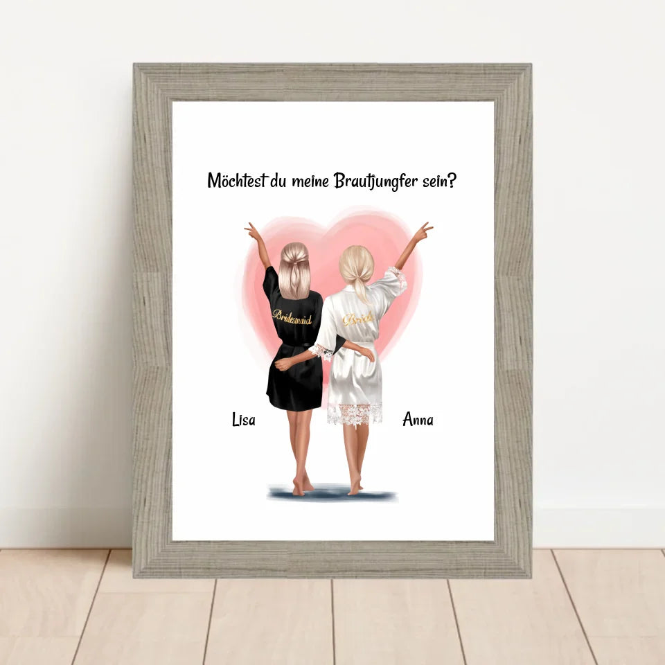 Poster mit Rahmen Beige 1