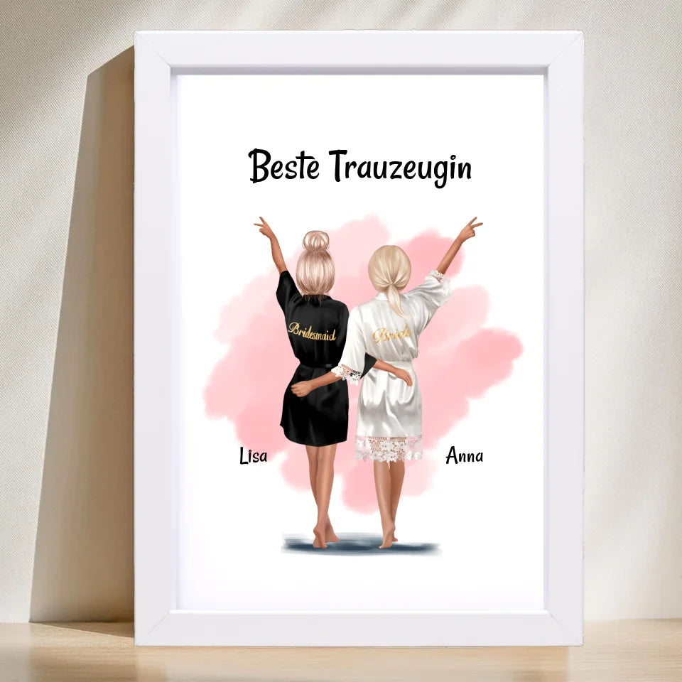 Poster mit Rahmen Weiß 1