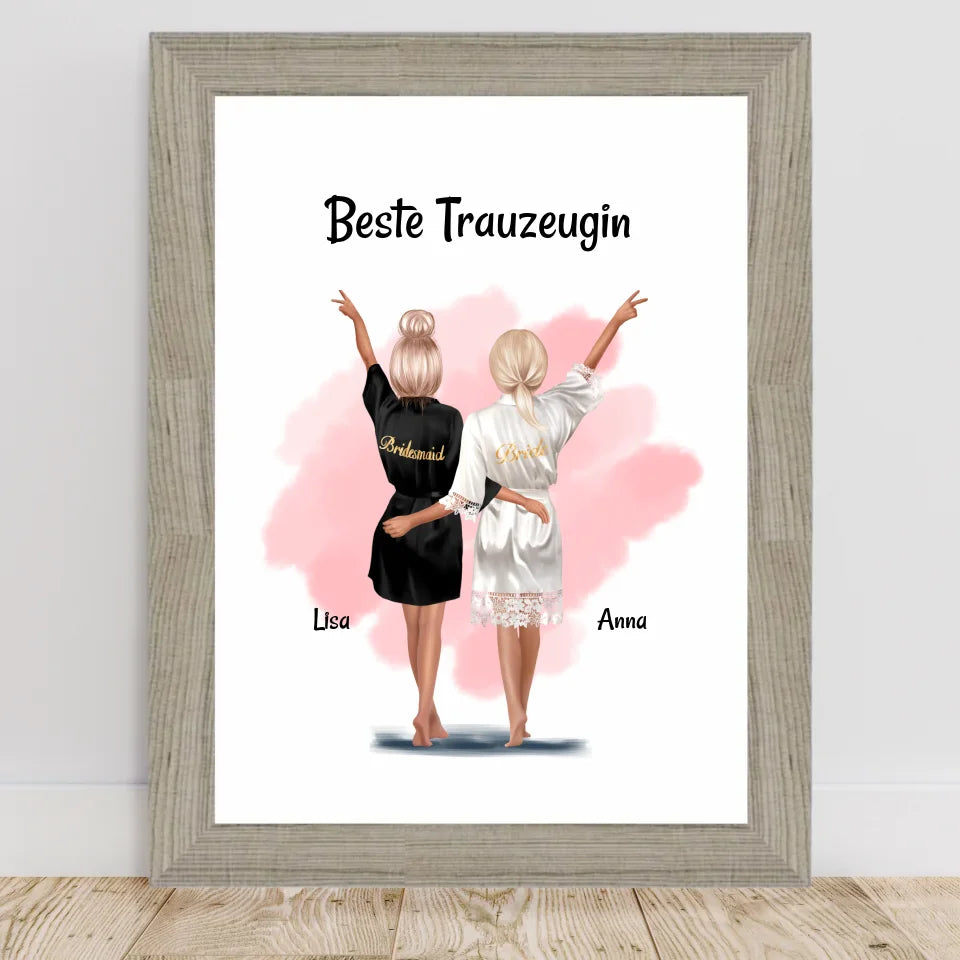 Poster mit Rahmen Beige 2