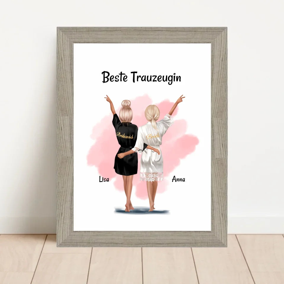 Poster mit Rahmen Beige 1